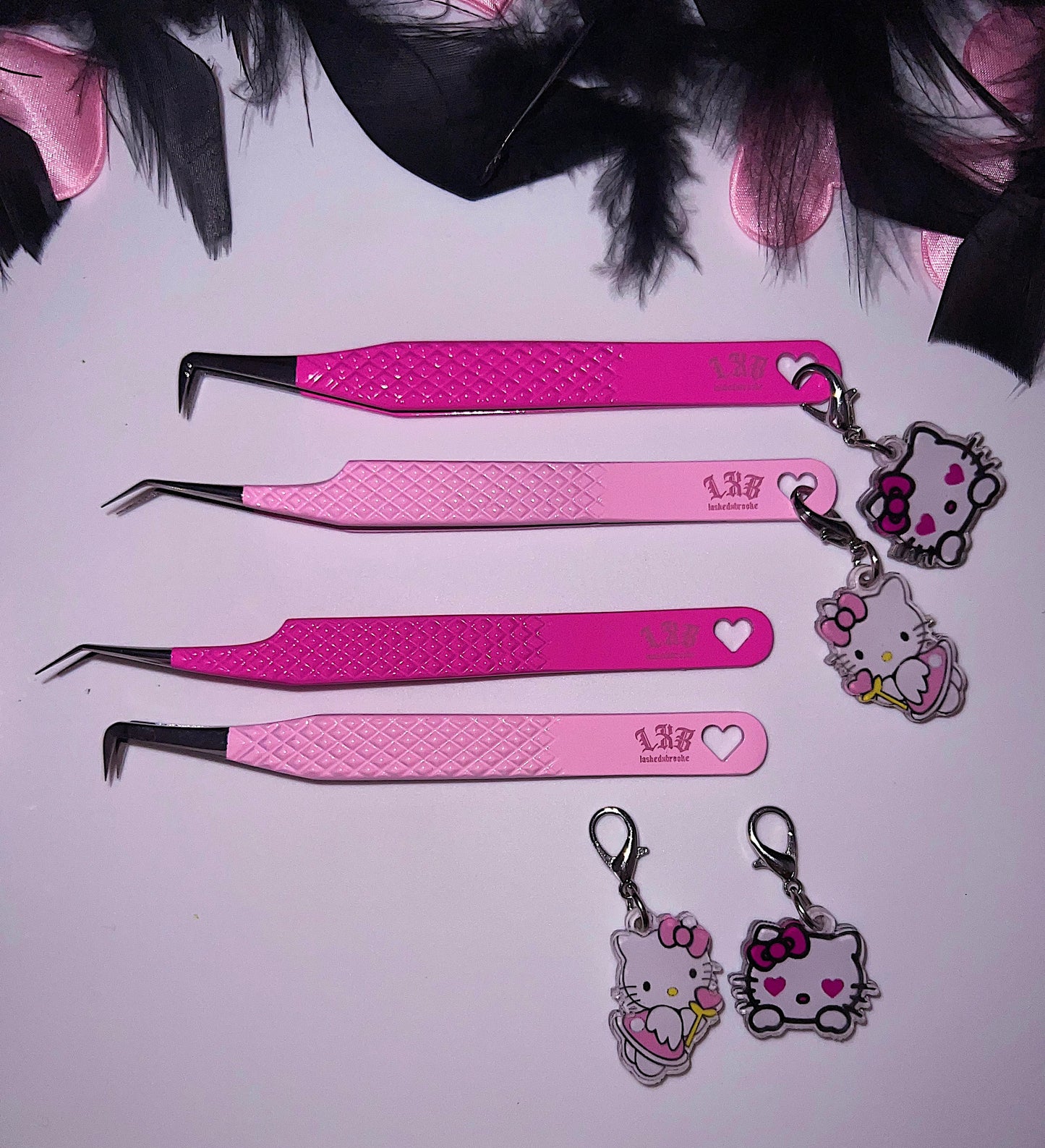 FIBER TIP TWEEZERS (DARK PINK)