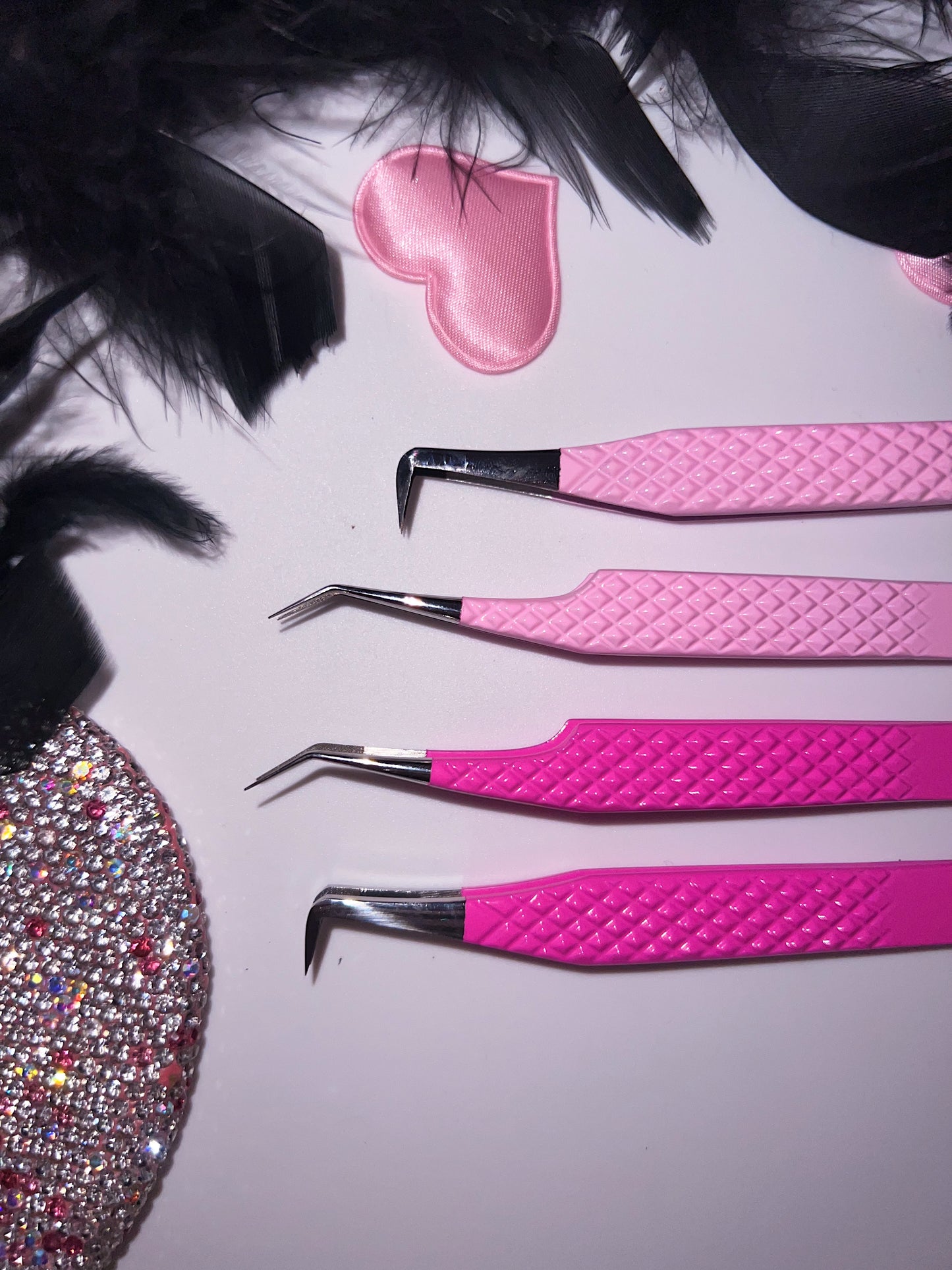 FIBER TIP TWEEZERS (DARK PINK)