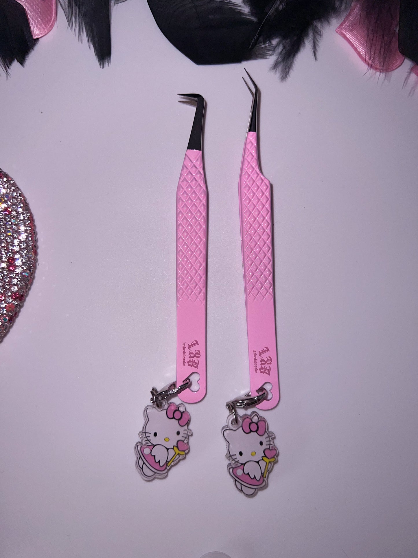 FIBER TIP TWEEZERS (LIGHT PINK)