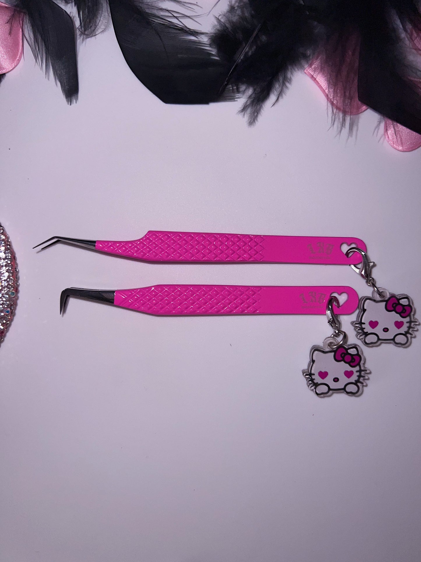 FIBER TIP TWEEZERS (DARK PINK)