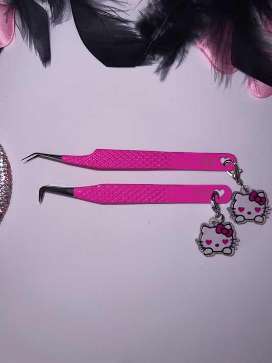 FIBER TIP TWEEZERS (DARK PINK)