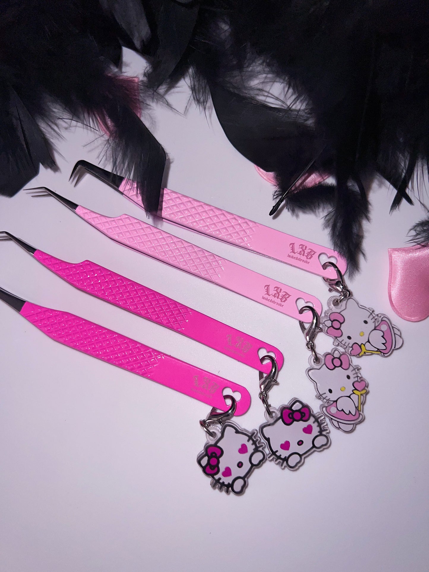 FIBER TIP TWEEZERS (DARK PINK)
